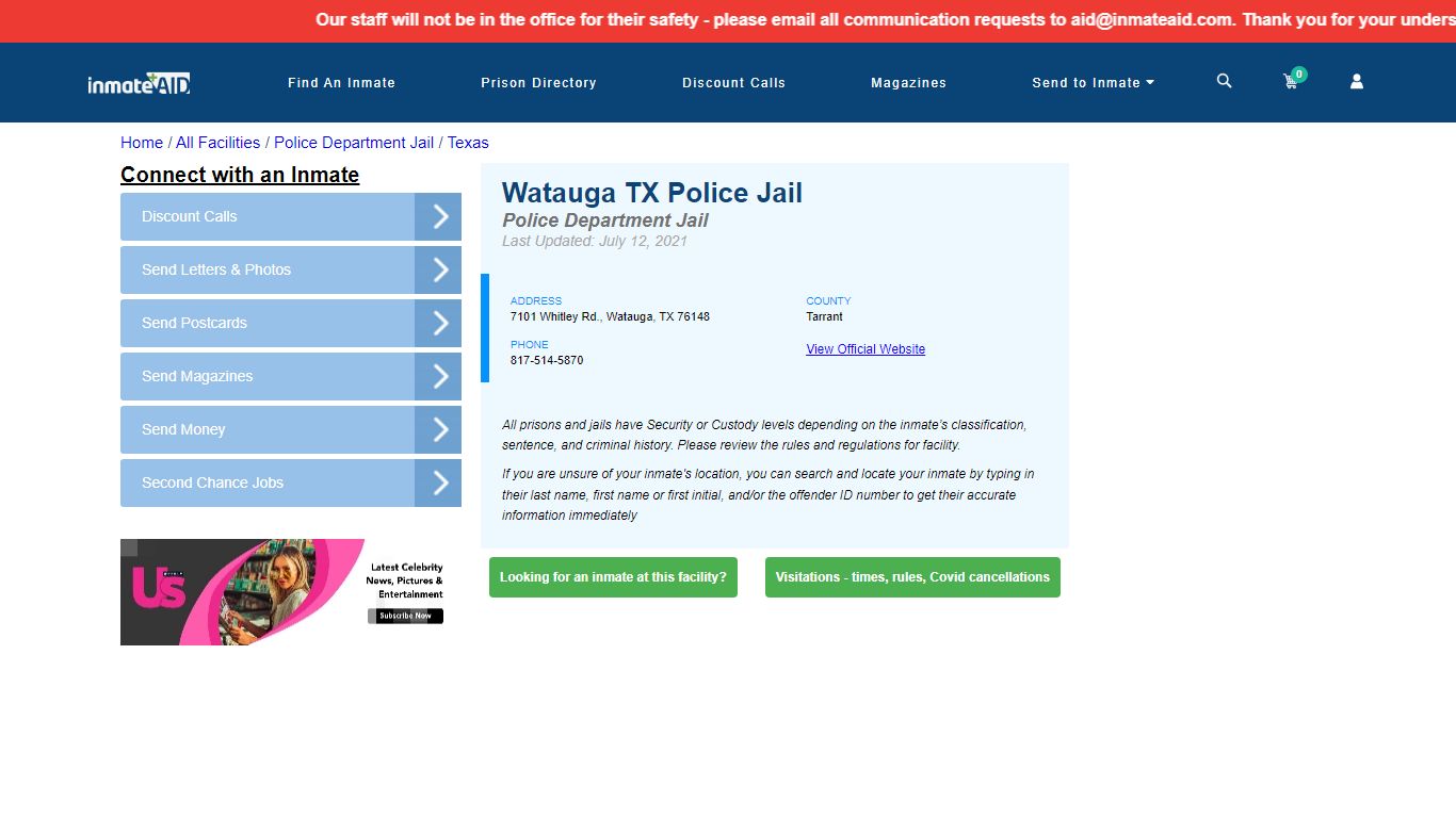 Watauga TX Police Jail & Inmate Search - Watauga, TX