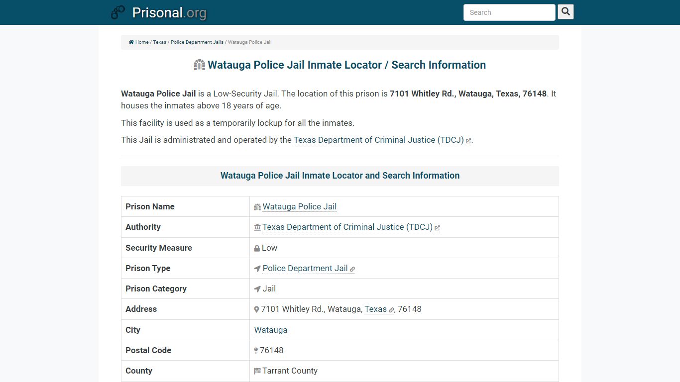 Watauga Police Jail-Inmate Locator/Search Info, Phone, Fax ...